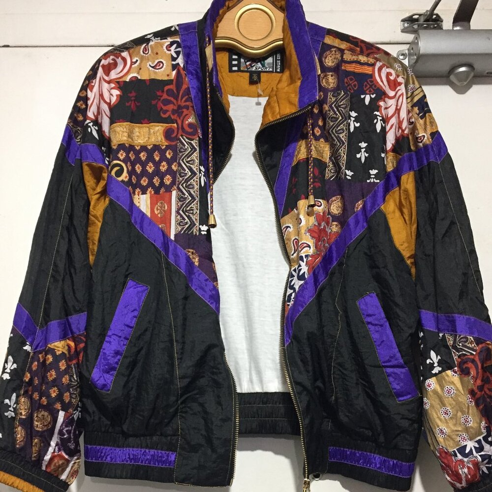 BRAND NEW VINTAGE RIVER EDGES PATCHWORK WINDBREAKER JACKETS SIZE M